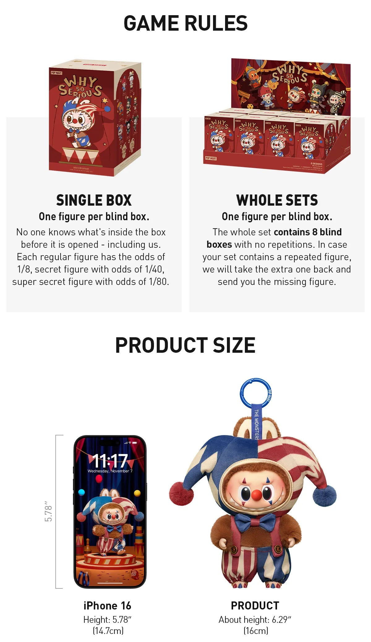 WHY SO SERIOUS Series-Vinyl Plush Pendant Blind Box