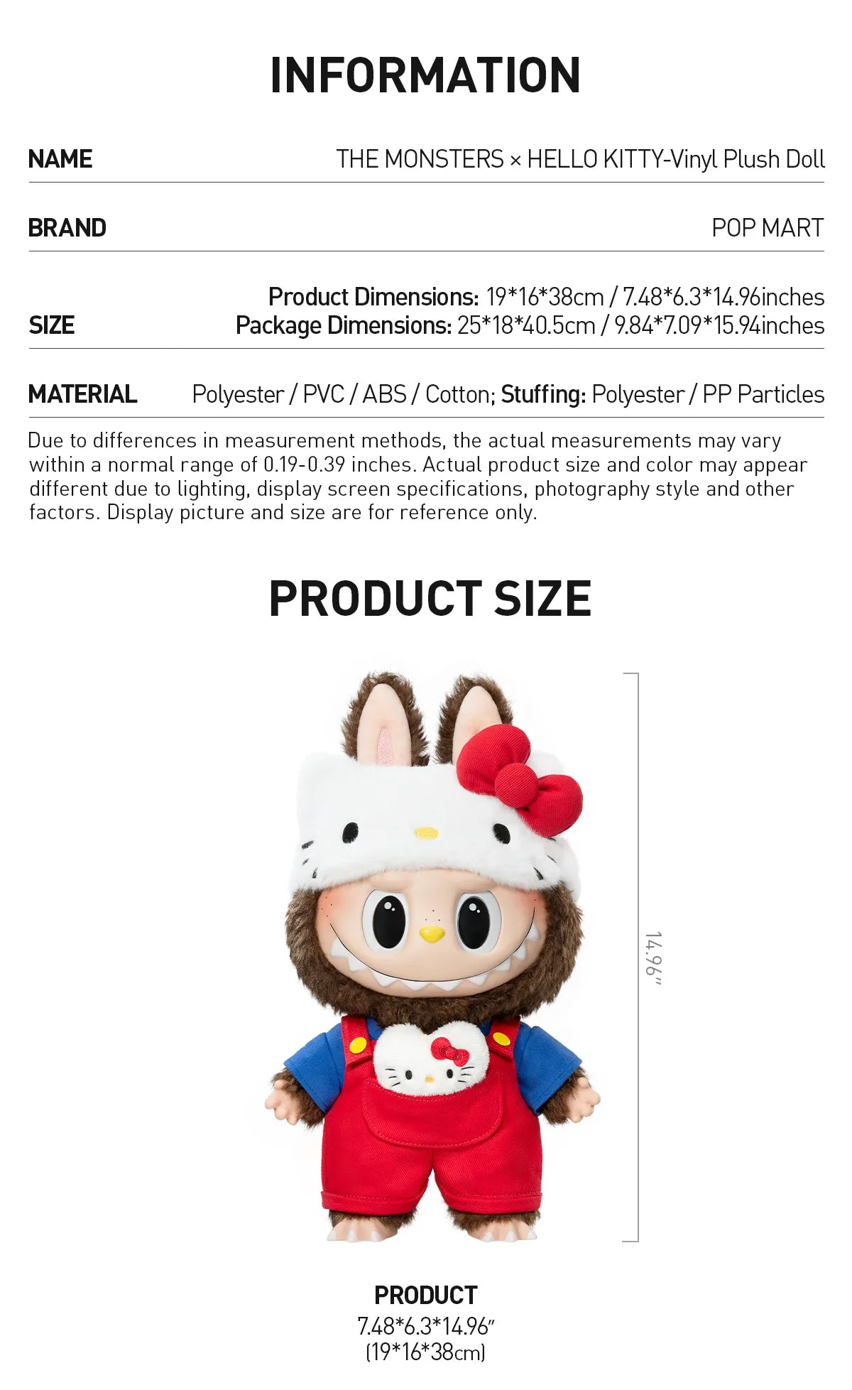 THE M0NSTERS × HELL0 KITTY - Vinyl Plush Doll