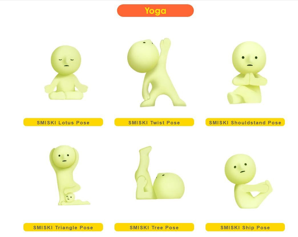 Smiski Mini Figures - Yoga Series