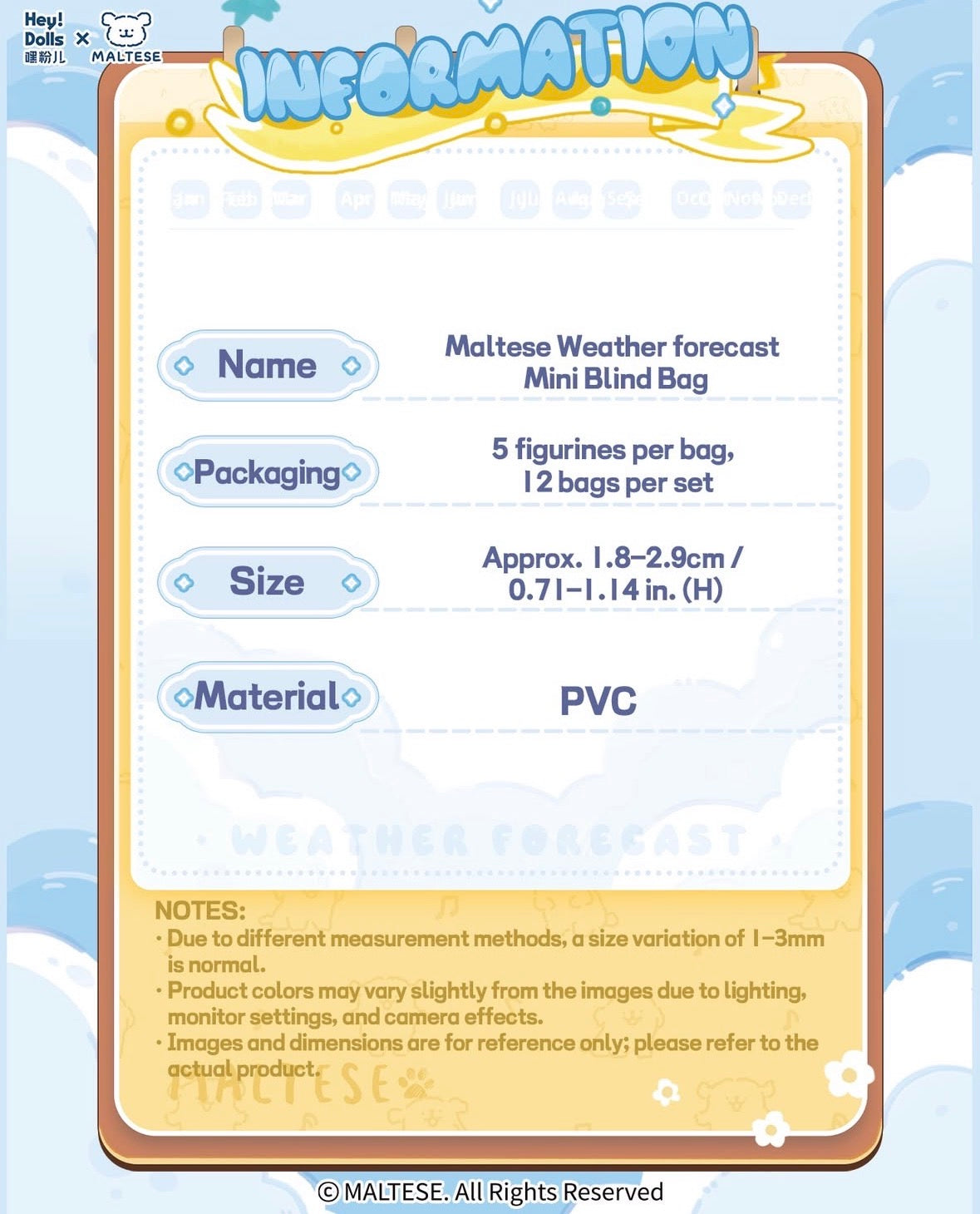 Malteese Puppy Weather Forecast Series Blind bag ( 5pcs/bag)
