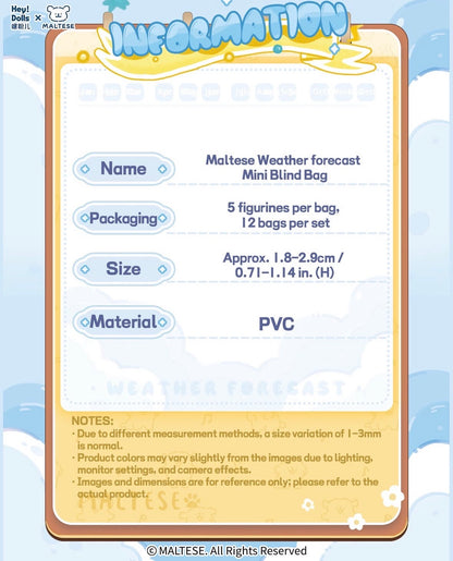Malteese Puppy Weather Forecast Series Blind bag ( 5pcs/bag)