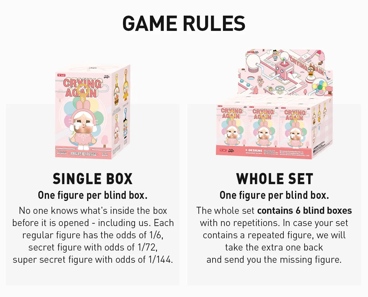 CRYBABY CRYING AGAIN SERIES - Vinyl Face Plush Blind Box