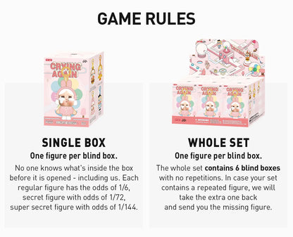 CRYBABY CRYING AGAIN SERIES - Vinyl Face Plush Blind Box