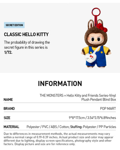 THE M0NSTERS × SANRlO Characters Series-Vinyl Plush Pendant Blind Box