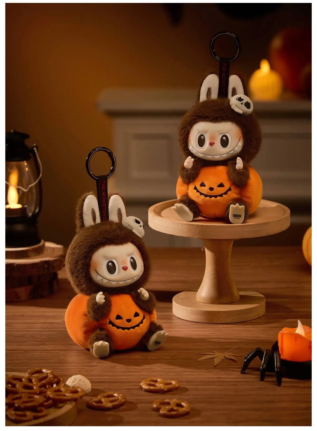 Happy Halloween Sitting Labubu Plush Keychain