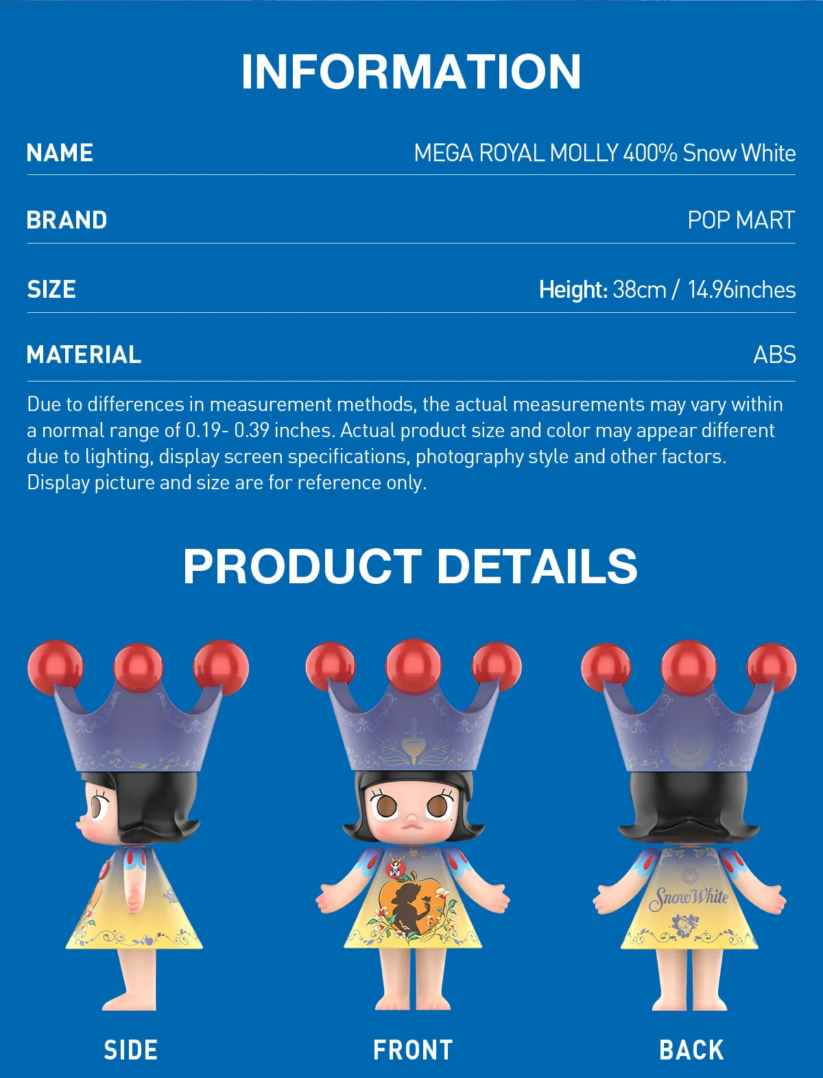 MEGA ROYAL MOLLY 400% Snow White