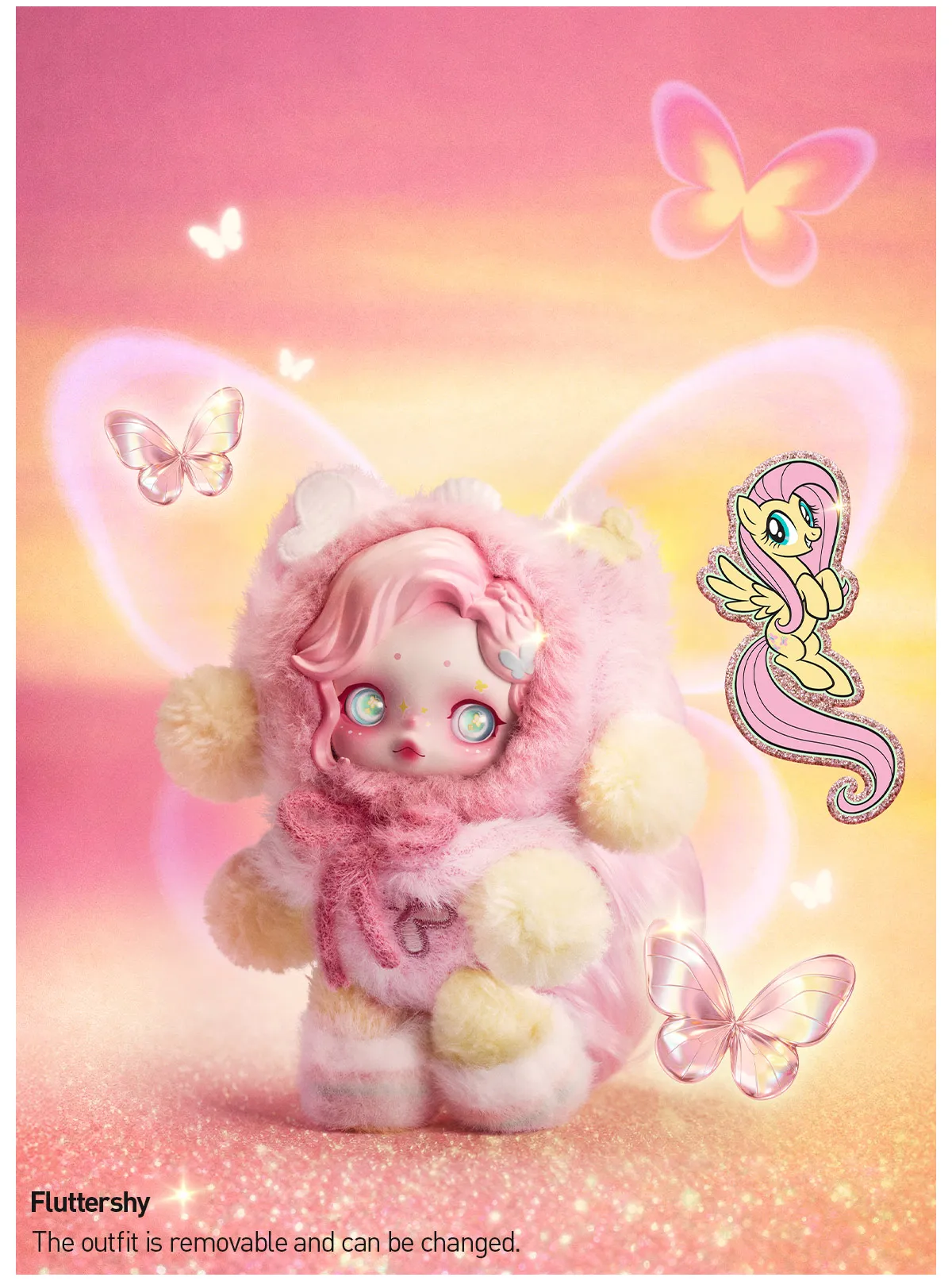 SKULLPANDA × My Little Pony Series Plush Doll Pendant